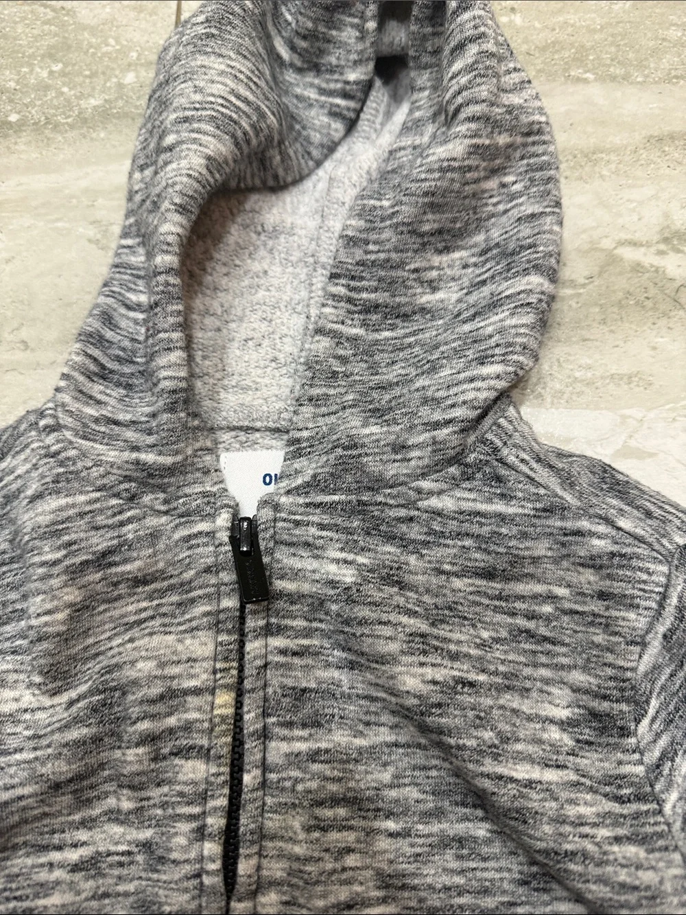 Old Navy Heather Gray Kids Hooded Zip Jacket